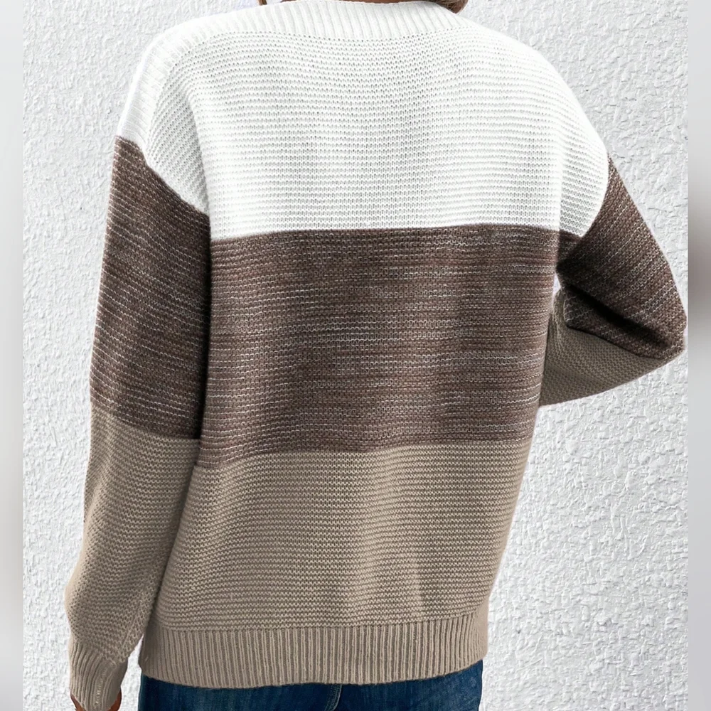Color Block Drop Shoulder Sweater - Picture 5 of 5